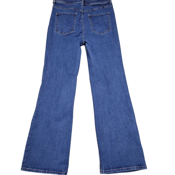 We The Free Women's Flare Bottom Button Fly Blue Jeans Size 31 Inseam 31" - Picture 2 of 8